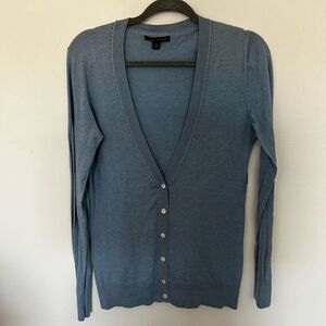 Banana Republic Sky Blue V-Neck Button Front Cardigan Size S Preppy Academia